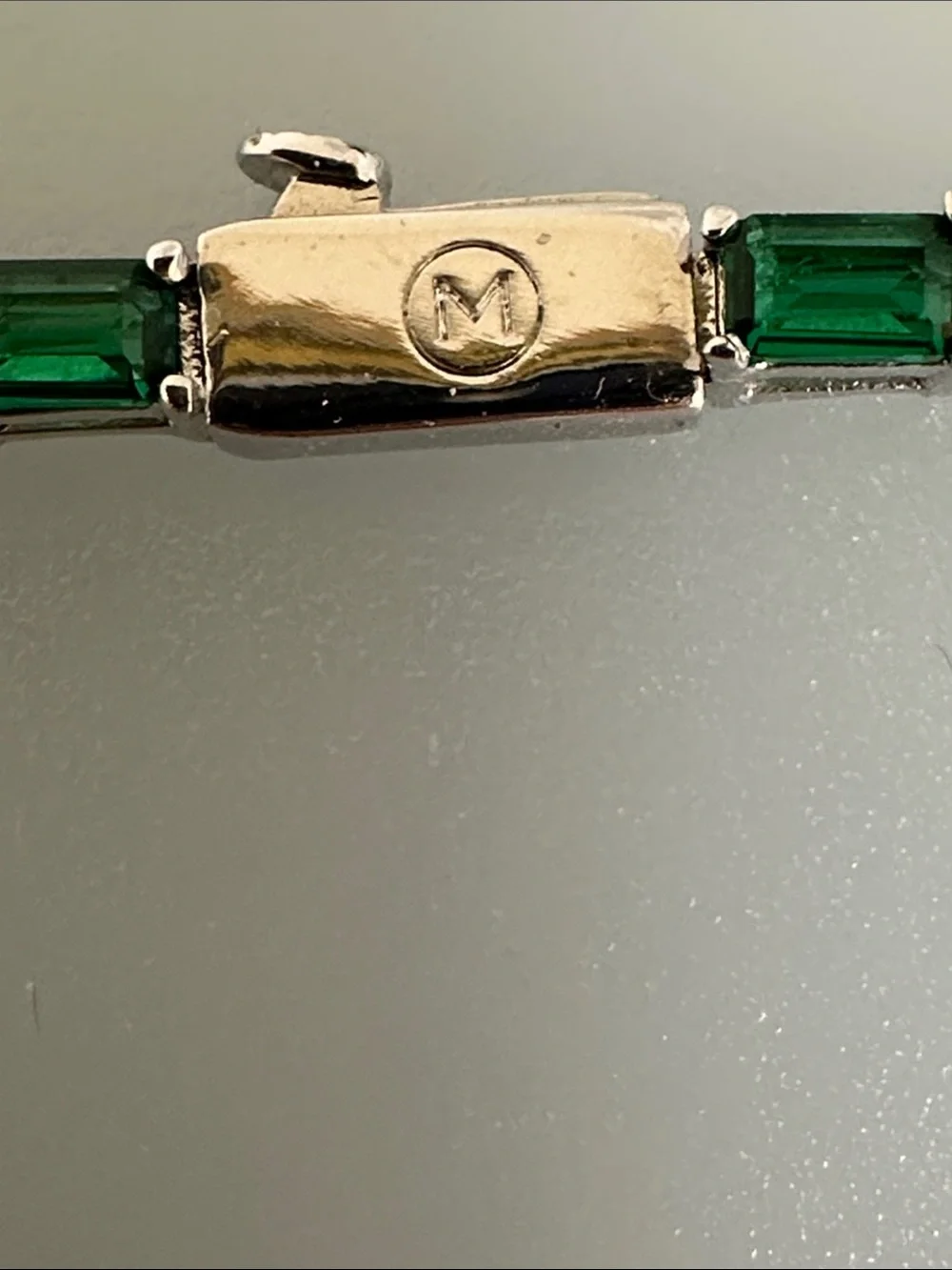 MILOR Emerald-Link Silver Tennis Necklace
